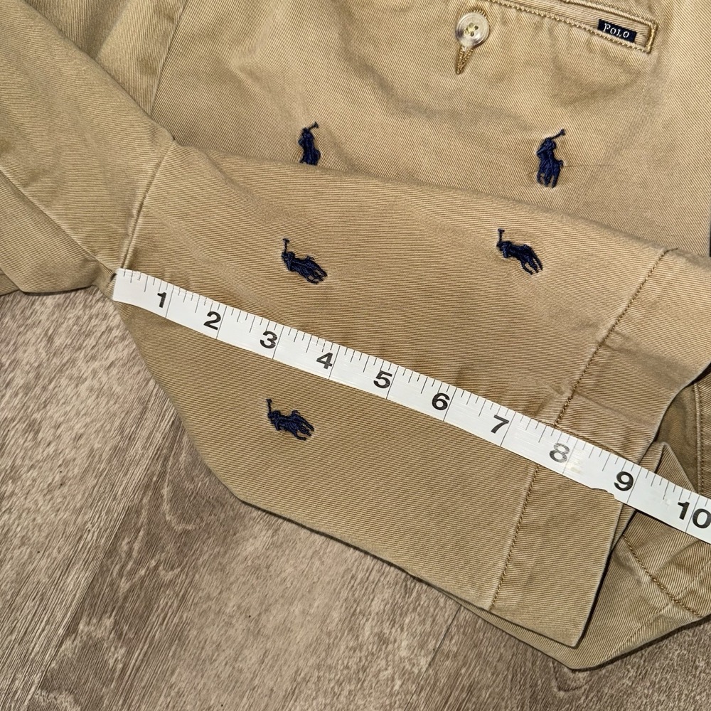 Polo Ralph Lauren Twill Chino Shorts Men's 29 All Over Pony Print Khaki Beige 9" - Picture 6 of 6